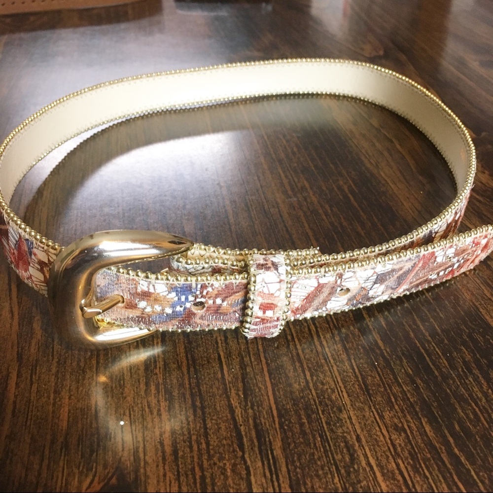 Boned Leather SM Gold with Beading/Metallic Foil